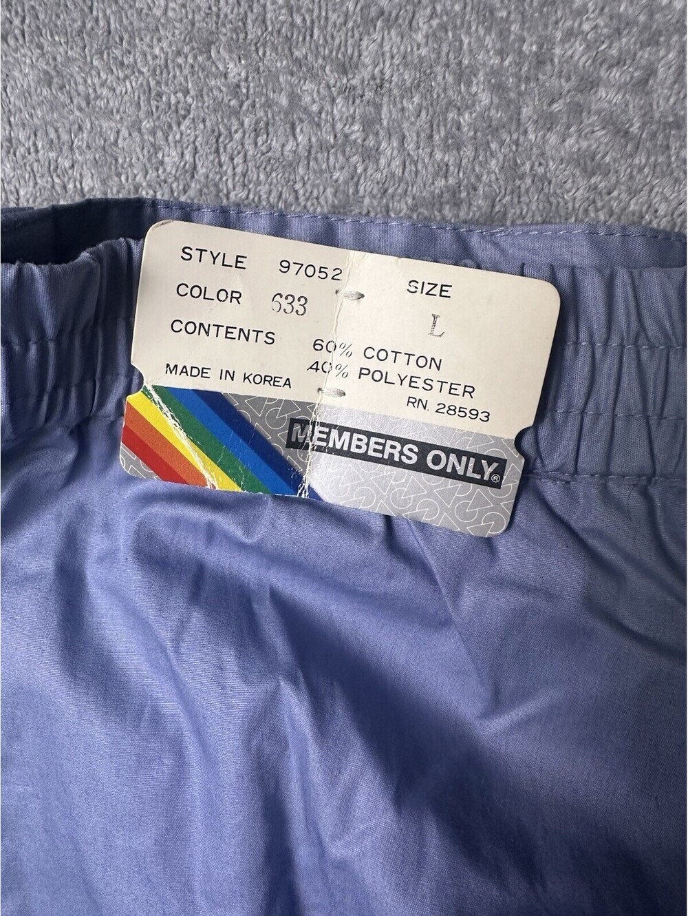 Vintage Members Only Pants Mens L Blue Deadstock NWT 80s 90s Elastic Waist